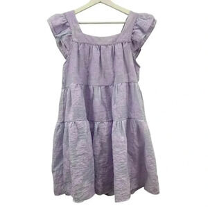 Entro Women’s Purple Floral Tiered Dress Size M